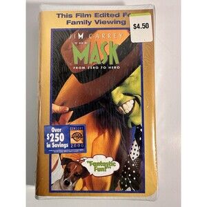 The Mask VHS 1990s Jim Carrey Cameron Diaz Movie New - Edited For Family Viewing